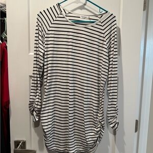 NWOT - Black and White Striped Top